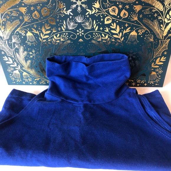 American Apparel Blue Turtleneck Crop Top - Picture 2 of 3